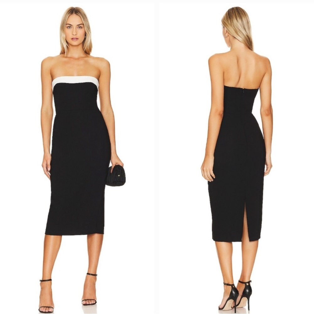 Amanda Uprichard x REVOLVE Kerry Midi Dress in Black and White